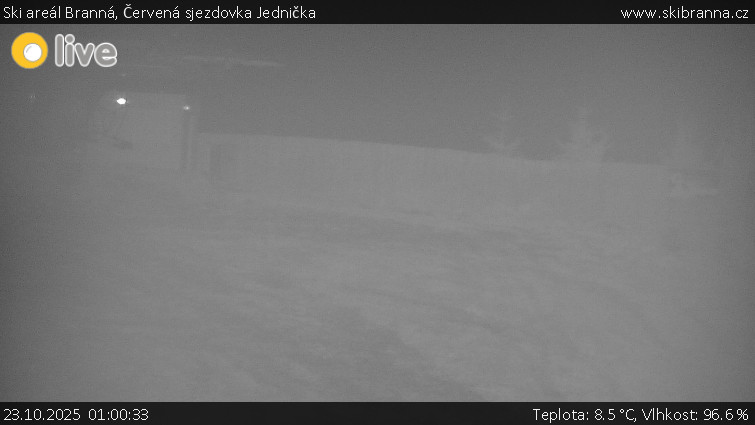 Ski areál Branná - Červená sjezdovka Jednička - 23.10.2025 v 01:00 Ski areál Branná - Červená sjezdovka Jednička - 23.10.2025 v 01:00