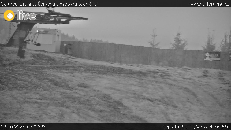 Ski areál Branná - Červená sjezdovka Jednička - 23.10.2025 v 07:00 Ski areál Branná - Červená sjezdovka Jednička - 23.10.2025 v 07:00