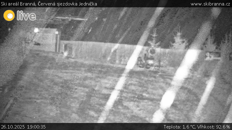 Ski areál Branná - Červená sjezdovka Jednička - 26.10.2025 v 19:00 Ski areál Branná - Červená sjezdovka Jednička - 26.10.2025 v 19:00
