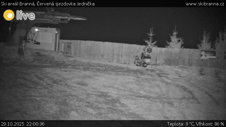 Ski areál Branná - Červená sjezdovka Jednička - 29.10.2025 v 22:00 Ski areál Branná - Červená sjezdovka Jednička - 29.10.2025 v 22:00
