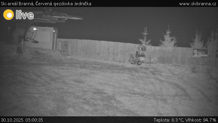 Ski areál Branná - Červená sjezdovka Jednička - 30.10.2025 v 05:00 Ski areál Branná - Červená sjezdovka Jednička - 30.10.2025 v 05:00