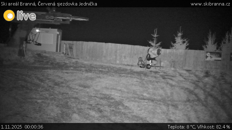 Ski areál Branná - Červená sjezdovka Jednička - 1.11.2025 v 00:00 Ski areál Branná - Červená sjezdovka Jednička - 1.11.2025 v 00:00