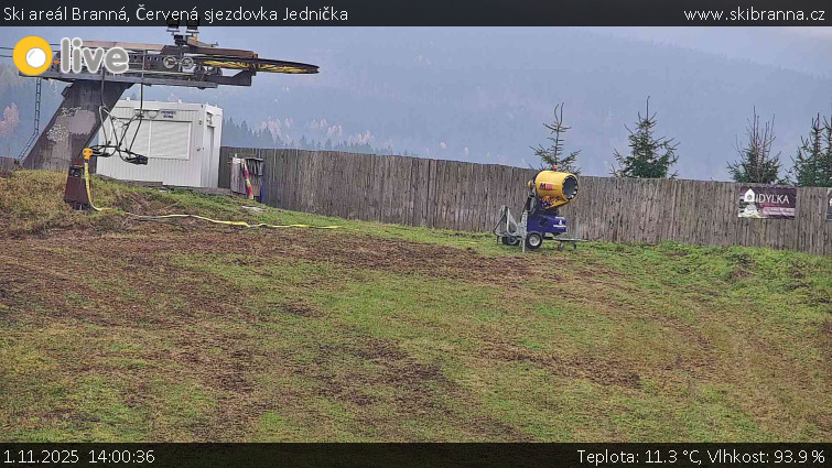 Ski areál Branná - Červená sjezdovka Jednička - 1.11.2025 v 14:00 Ski areál Branná - Červená sjezdovka Jednička - 1.11.2025 v 14:00