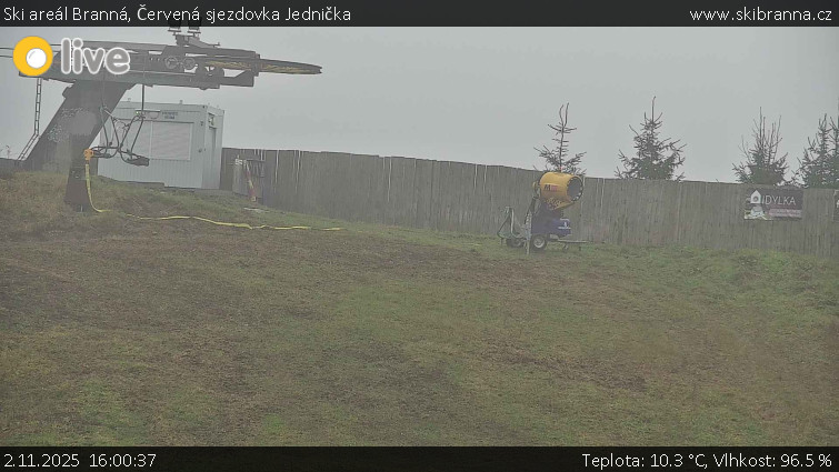 Ski areál Branná - Červená sjezdovka Jednička - 2.11.2025 v 16:00 Ski areál Branná - Červená sjezdovka Jednička - 2.11.2025 v 16:00