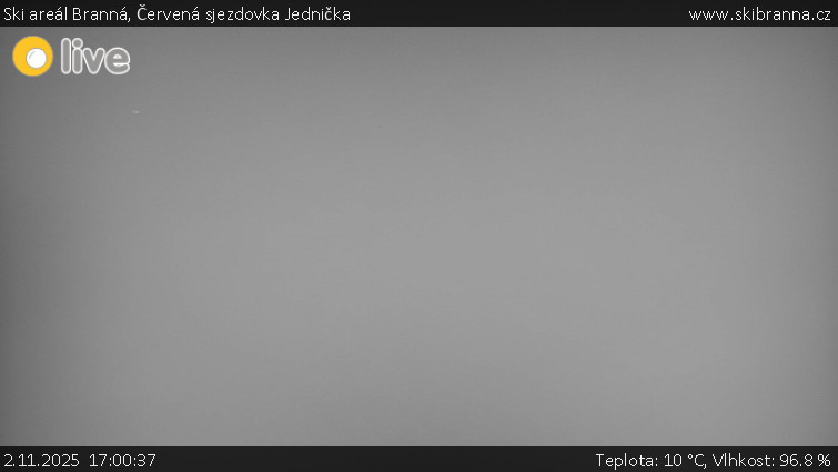 Ski areál Branná - Červená sjezdovka Jednička - 2.11.2025 v 17:00 Ski areál Branná - Červená sjezdovka Jednička - 2.11.2025 v 17:00