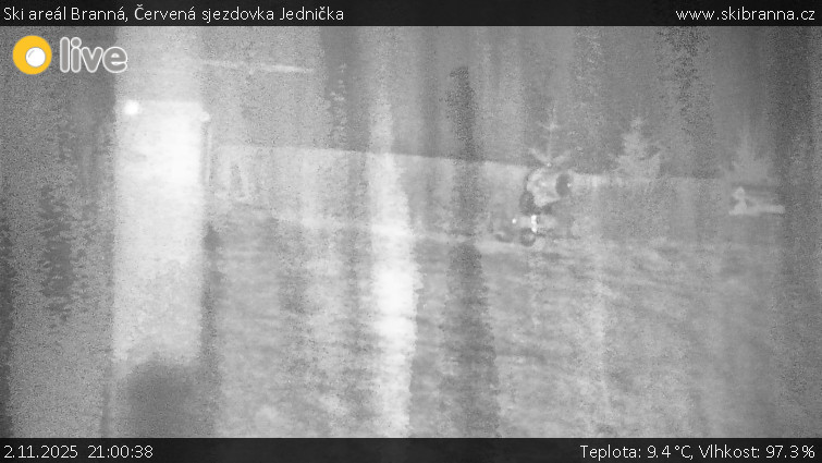 Ski areál Branná - Červená sjezdovka Jednička - 2.11.2025 v 21:00 Ski areál Branná - Červená sjezdovka Jednička - 2.11.2025 v 21:00