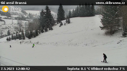 Ski areál Branná - Ski Branná - horní kamera - 7.3.2023 v 12:00