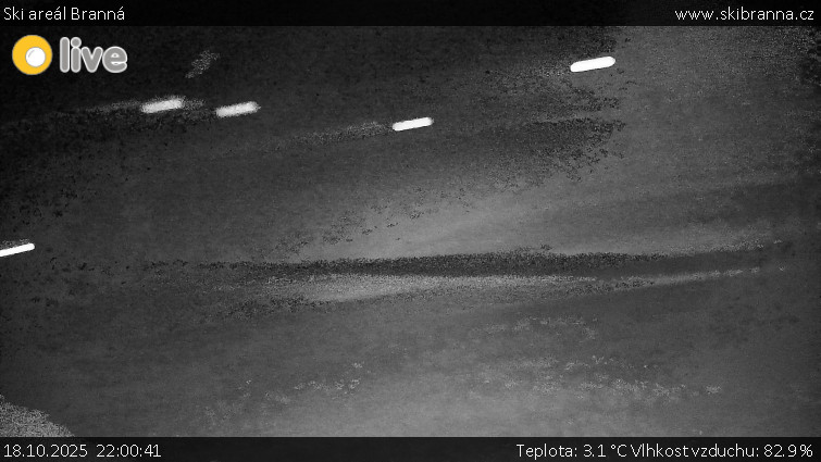 Ski areál Branná - Ski Branná - horní kamera - 18.10.2025 v 22:00 Ski areál Branná - Ski Branná - horní kamera - 18.10.2025 v 22:00