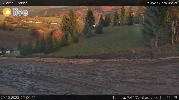 Ski areál Branná - Ski Branná - horní kamera - 20.10.2025 v 17:00 Ski areál Branná - Ski Branná - horní kamera - 20.10.2025 v 17:00