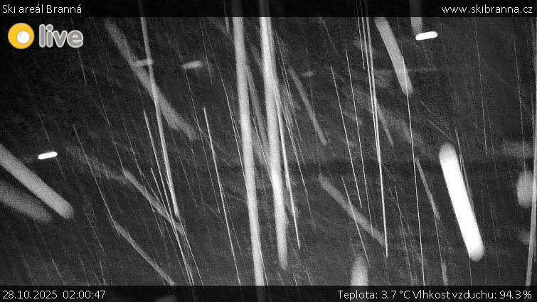 Ski areál Branná - Ski Branná - horní kamera - 28.10.2025 v 02:00 Ski areál Branná - Ski Branná - horní kamera - 28.10.2025 v 02:00