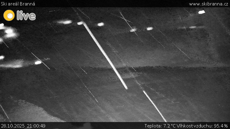 Ski areál Branná - Ski Branná - horní kamera - 28.10.2025 v 21:00 Ski areál Branná - Ski Branná - horní kamera - 28.10.2025 v 21:00