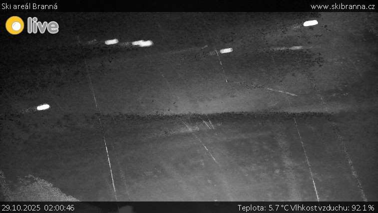 Ski areál Branná - Ski Branná - horní kamera - 29.10.2025 v 02:00 Ski areál Branná - Ski Branná - horní kamera - 29.10.2025 v 02:00