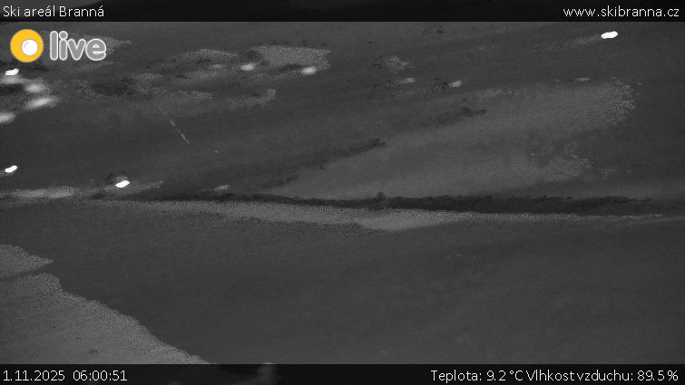 Ski areál Branná - Ski Branná - horní kamera - 1.11.2025 v 06:00 Ski areál Branná - Ski Branná - horní kamera - 1.11.2025 v 06:00