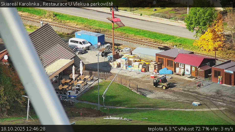 Skiareál Karolinka - Restaurace U Vleku a parkoviště - 18.10.2025 v 12:46 Skiareál Karolinka - Restaurace U Vleku a parkoviště - 18.10.2025 v 12:46