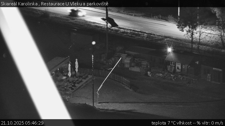 Skiareál Karolinka - Restaurace U Vleku a parkoviště - 21.10.2025 v 05:46 Skiareál Karolinka - Restaurace U Vleku a parkoviště - 21.10.2025 v 05:46