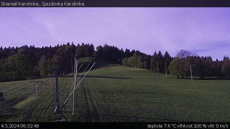 Skiareál Karolinka  - Sjezdovka Karolinka - 4.5.2024 v 06:32