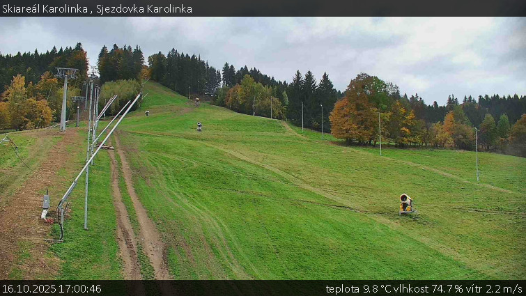 Skiareál Karolinka - Sjezdovka Karolinka - 16.10.2025 v 17:00 Skiareál Karolinka - Sjezdovka Karolinka - 16.10.2025 v 17:00