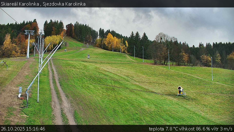 Skiareál Karolinka  - Sjezdovka Karolinka - 26.10.2025 v 15:16 Skiareál Karolinka  - Sjezdovka Karolinka - 26.10.2025 v 15:16
