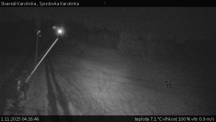 Skiareál Karolinka  - Sjezdovka Karolinka - 1.11.2025 v 04:16 Skiareál Karolinka  - Sjezdovka Karolinka - 1.11.2025 v 04:16