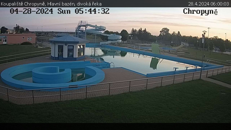 Koupaliště Chropyně - Hlavní bazén, divoká řeka - 28.4.2024 v 06:00