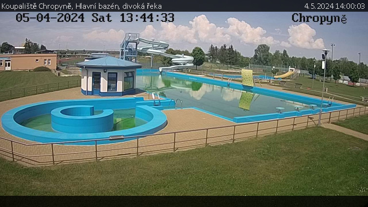 Koupaliště Chropyně - Hlavní bazén, divoká řeka - 4.5.2024 v 14:00