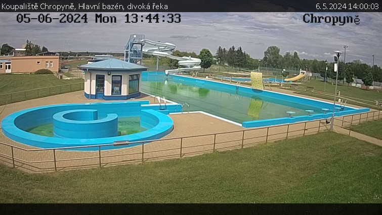 Koupaliště Chropyně - Hlavní bazén, divoká řeka - 6.5.2024 v 14:00