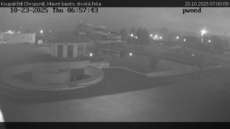 Koupaliště Chropyně - Hlavní bazén, divoká řeka - 23.10.2025 v 07:00 Koupaliště Chropyně - Hlavní bazén, divoká řeka - 23.10.2025 v 07:00