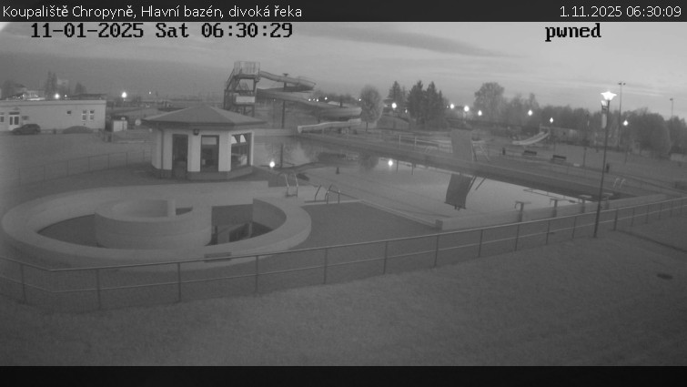 Koupaliště Chropyně - Hlavní bazén, divoká řeka - 1.11.2025 v 06:30 Koupaliště Chropyně - Hlavní bazén, divoká řeka - 1.11.2025 v 06:30