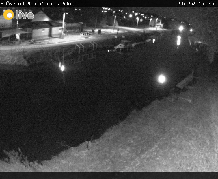 Baťův kanál - Plavební komora Petrov - 29.10.2025 v 19:15 Baťův kanál - Plavební komora Petrov - 29.10.2025 v 19:15