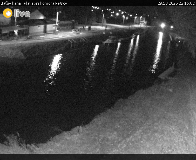 Baťův kanál - Plavební komora Petrov - 29.10.2025 v 22:15 Baťův kanál - Plavební komora Petrov - 29.10.2025 v 22:15
