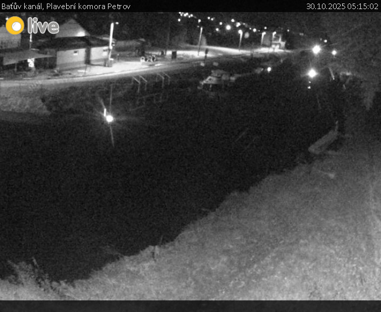 Baťův kanál - Plavební komora Petrov - 30.10.2025 v 05:15 Baťův kanál - Plavební komora Petrov - 30.10.2025 v 05:15