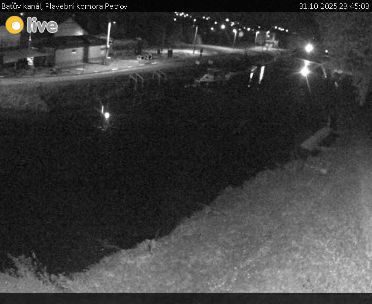 Baťův kanál - Plavební komora Petrov - 31.10.2025 v 23:45 Baťův kanál - Plavební komora Petrov - 31.10.2025 v 23:45