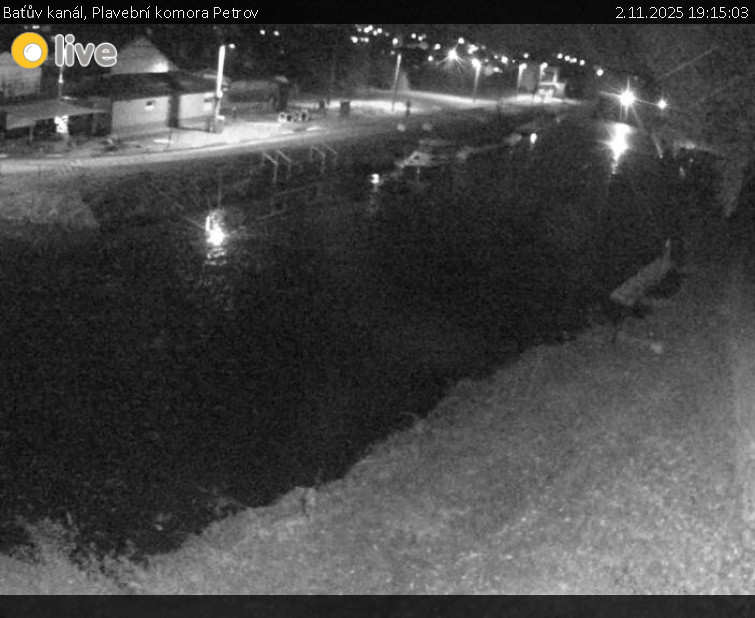 Baťův kanál - Plavební komora Petrov - 2.11.2025 v 19:15 Baťův kanál - Plavební komora Petrov - 2.11.2025 v 19:15