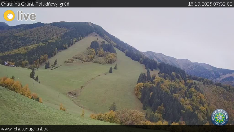 Chata na Grúni - Poludňový grúň - 16.10.2025 v 07:32 Chata na Grúni - Poludňový grúň - 16.10.2025 v 07:32