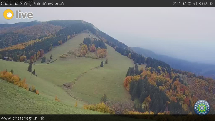 Chata na Grúni - Poludňový grúň - 22.10.2025 v 08:02 Chata na Grúni - Poludňový grúň - 22.10.2025 v 08:02