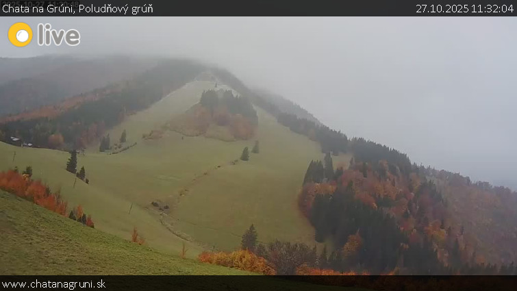 Chata na Grúni - Poludňový grúň - 27.10.2025 v 11:32 Chata na Grúni - Poludňový grúň - 27.10.2025 v 11:32
