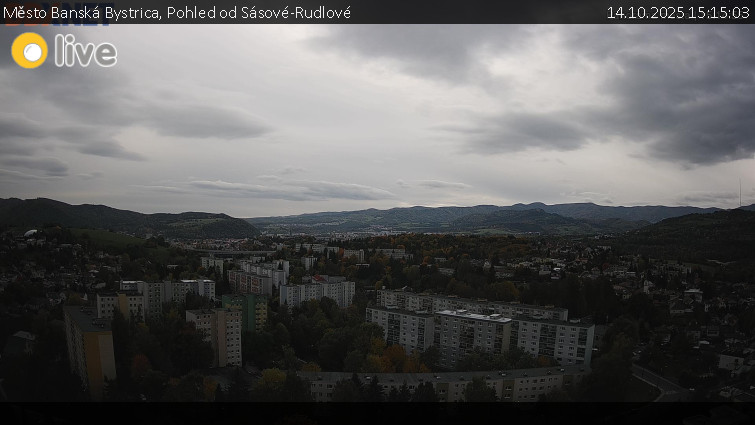 Město Banská Bystrica - Pohled od Sásové-Rudlové - 14.10.2025 v 15:15 Město Banská Bystrica - Pohled od Sásové-Rudlové - 14.10.2025 v 15:15