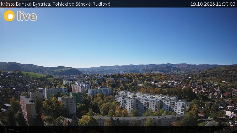Město Banská Bystrica - Pohled od Sásové-Rudlové - 19.10.2025 v 11:30 Město Banská Bystrica - Pohled od Sásové-Rudlové - 19.10.2025 v 11:30