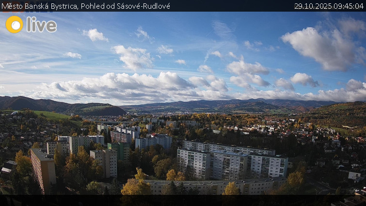 Město Banská Bystrica - Pohled od Sásové-Rudlové - 29.10.2025 v 09:45 Město Banská Bystrica - Pohled od Sásové-Rudlové - 29.10.2025 v 09:45
