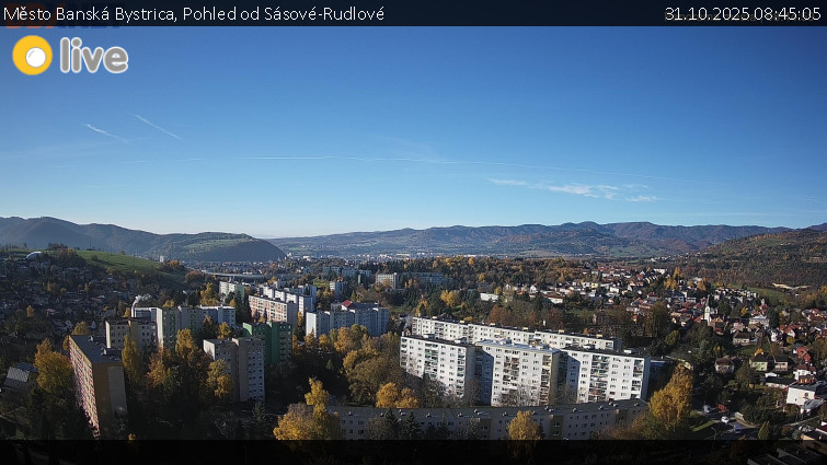 Město Banská Bystrica - Pohled od Sásové-Rudlové - 31.10.2025 v 08:45 Město Banská Bystrica - Pohled od Sásové-Rudlové - 31.10.2025 v 08:45