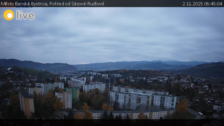 Město Banská Bystrica - Pohled od Sásové-Rudlové - 2.11.2025 v 06:45 Město Banská Bystrica - Pohled od Sásové-Rudlové - 2.11.2025 v 06:45
