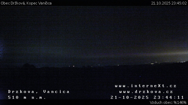 Obec Držková - Kopec Vančica - 21.10.2025 v 23:45 Obec Držková - Kopec Vančica - 21.10.2025 v 23:45