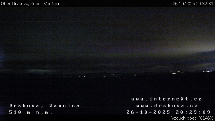 Obec Držková - Kopec Vančica - 26.10.2025 v 20:32 Obec Držková - Kopec Vančica - 26.10.2025 v 20:32