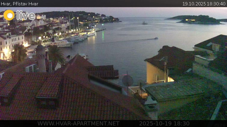 Hvar - Přístav Hvar - 19.10.2025 v 18:30 Hvar - Přístav Hvar - 19.10.2025 v 18:30