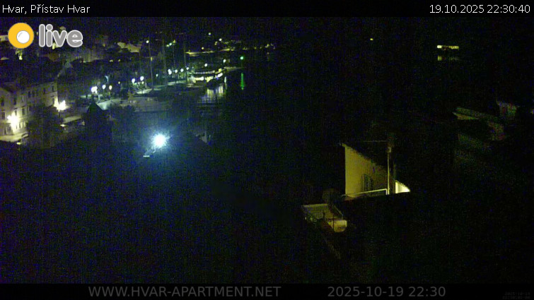 Hvar - Přístav Hvar - 19.10.2025 v 22:30 Hvar - Přístav Hvar - 19.10.2025 v 22:30
