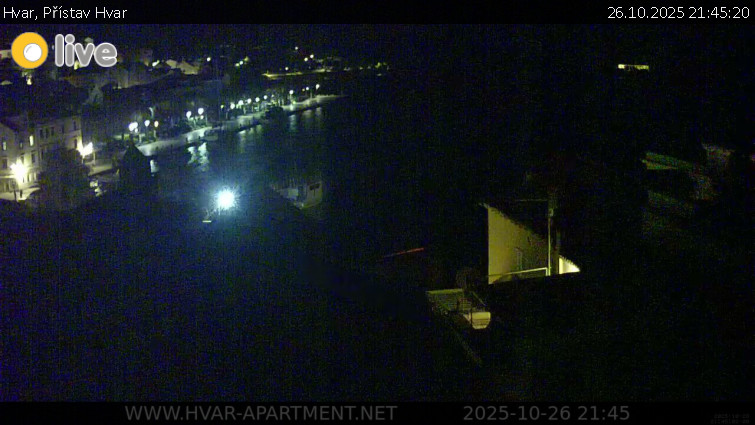 Hvar - Přístav Hvar - 26.10.2025 v 21:45 Hvar - Přístav Hvar - 26.10.2025 v 21:45