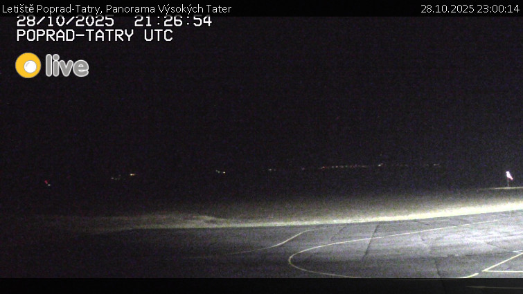 Letiště Poprad-Tatry - Panorama Výsokých Tater - 28.10.2025 v 23:00 Letiště Poprad-Tatry - Panorama Výsokých Tater - 28.10.2025 v 23:00