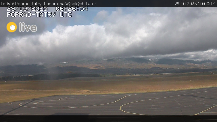 Letiště Poprad-Tatry - Panorama Výsokých Tater - 29.10.2025 v 10:00 Letiště Poprad-Tatry - Panorama Výsokých Tater - 29.10.2025 v 10:00