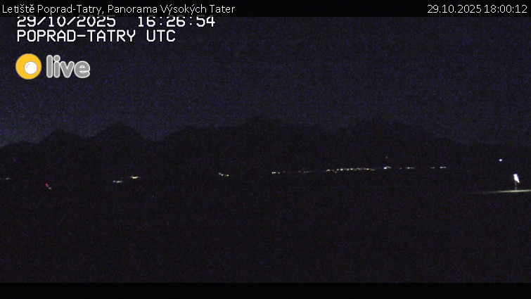 Letiště Poprad-Tatry - Panorama Výsokých Tater - 29.10.2025 v 18:00 Letiště Poprad-Tatry - Panorama Výsokých Tater - 29.10.2025 v 18:00
