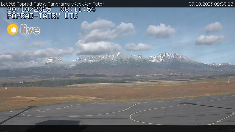 Letiště Poprad-Tatry - Panorama Výsokých Tater - 30.10.2025 v 09:30 Letiště Poprad-Tatry - Panorama Výsokých Tater - 30.10.2025 v 09:30